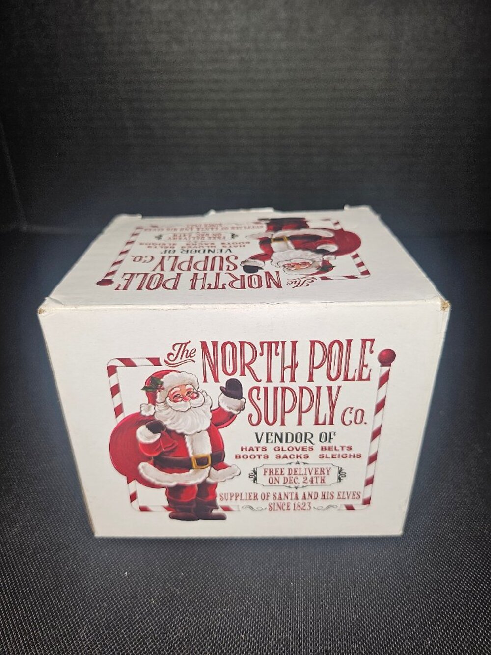 Vintage Style Burton and Burton North Pole Supply Company Ceramic Santa Mug NIB